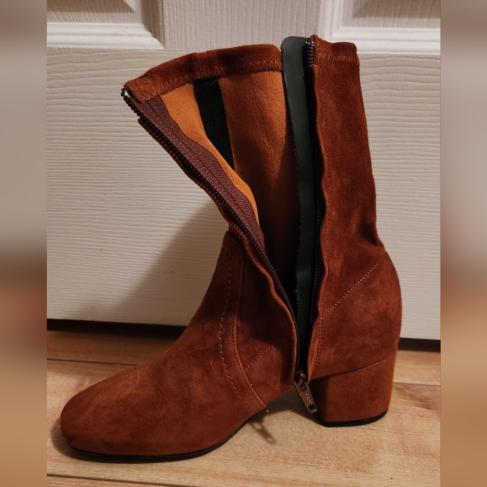 Maguire Suede Ankle Booties in rust Brown - Picture 4 of 9